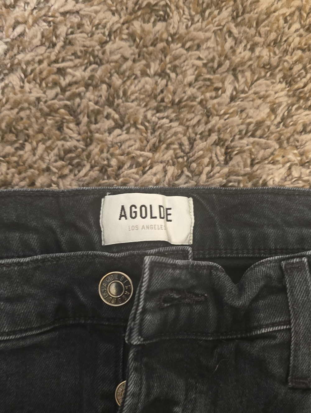 AGOLDE Black High-Rise Vintage Wash Jeans